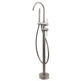 WELS Brushed Nickel Stainless Steel Free Standing Mixer Faucet Tap Spout Handset V1233-KRD602BS