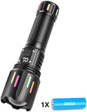 High power white laser LED flashlight, waterproof Type-C rechargeable zoom flashlight for outdoor V1188-MS-313-0676