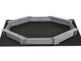 Keezi Kids Sandpit Wooden Round Sand Pit with Cover Bench Seat Beach Toys 182cm Grey SAND-OCTA-177-GR