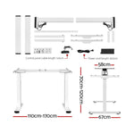 Artiss Standing Desk Motorised Dual Motor 140CM Rustic Brwon HASD-268-WHDF-RBDB-140