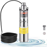 Solar Water Pump, DC 277W Submersible Deep Well Pump, Max Flow 2.1 m/H, Max Head 83 m, Max V952-TYNSB260W10GVTKZOV9