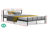 Artiss Bed Frame King Single Metal Bed Frame SOL MBED-C-SOL-KS-BK