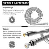 5 m Extra Long Stainless Steel Shower Hose, Solid Brass Connector, Universal Anti-Burst Design, G1/2 V1189-LC-LY-00104