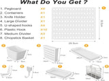 CARLA HOME Pegboard Wall Organizer Kit with 6 Modular Pegboards & 21 Accessories for Kitchen, LSB-36272