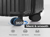 Wanderlite 2pcs Trunk Luggage Suitcase Travel Carry On TSA Lock 12" 20" Black LUG-ABS-TRUK-12-20-BK