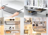 Set of 2 removable metal hanging baskets - organizer - closet hanging basket - suitable for desks, V1188-MS101-02557-1