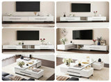 Artiss Extendable TV Cabinet Entertainment Unit Stand White FURNI-L-EXT-TV190-WH-ABC