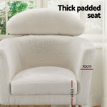 Artiss Armchair Boucle Fabric White Yoli UPHO-C-ARM-02-TED-WH