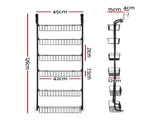 Artiss Over Door Storage Hanger Pantry 6-Tier Metal Hook Hanging Organiser Black OVDS-A-MET01-BK