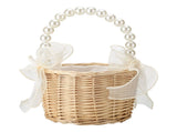 Wedding Ceremony Ring Pillow Flower Basket Portable Burlap Bowknot Vintage Wedding Basket V1294-YM0523-220331XY01-1