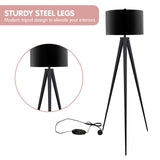 Sarantino Minimalist Modern Tripod Floor Lamp Black LMP-MLM-731-BK