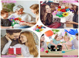 12 Pcs Flower Bouquet Building Set,12 Artificial Flowers Botanical Collection Toys for Valentines V1369-AZ3-W-22152