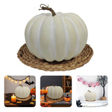 17x30cm Cream White Artificial Foam Pumpkin, Fall Harvest Decorative Cushaw for Halloween V1369-AZ3-W-14855