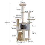 Pawz Cat Tree Tower Large Scratcher Condo House 160cm PT1271-BG