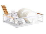 Dish Drainer Kitchen Monolayer Waterproof Cutlery Shelf Tabletop Utensil Storage Shelf White V1294-YM0703-3118230118611