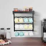 VEVOR Coffee Mug Holder Wall Mounted w/ 12 Movable Hooks and Top Shelf Cup Rack V952-GSMKBGJBGSJSZUHL7V0