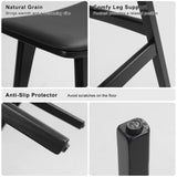 2X Wooden Bar Stool Padded PU Leather Dining Chair KANSO 65cm BLACK V274-FT-BSWO-AM552P-BK2