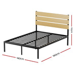 Artiss Bed Frame Double Size Metal Base Mattress Platform Foundation Black PAULA MBED-C-PAULA-D-BK-AB