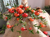 5pcs 6 Head Artificial Pomegranate Stem Faux Fruit for Vase Realistic Faux Pomegranates Tree V1294-YM0901-210603QJ0440