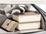 Size S Grey Collapsible Storage Box with Wheels and Telescopic Handle - Stackable Folding Crate for V888-ELOSUNG36121