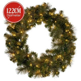 Christabelle 1.22m Split 2pc Christmas Wreath with LED Lights Pine Dual Front Doors Decoration 112_SENGG122S