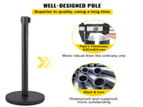 Crowd Control Stanchion, Set of 6 Pieces Stanchion Set, Stanchion Set with 6.6 ft/2 m Black V952-GLZHSHDJTZGT6K2UKV0