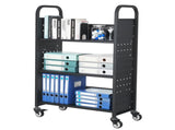 Rolling Library Book Cart, 150 kg Capacity, 77 x 38 x 122 cm Library Cart, Single Sided L-Shaped V952-LXTSGTCHS330DC6LE001V0