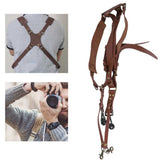 Camera Strap Leather Double Shoulder Harness Strap Photography Accessories for DSLR CamerasBrown V1294-YM0901-3117200124012