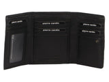 Pierre Cardin Womens Leather Woven Design Tri Fold RFID Wallet Travel in Black V563-PC3693-BLACK