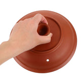Brown Ceramic Casserole Cover for Stewpot with Vent Hole and Unique Handle Design V1192-AZ-W-19150