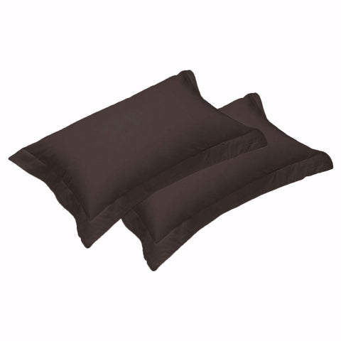 500TC Pair of Egyptian Cotton Tailored Standard Pillowcases Chocolate V442-HIN-PILLOWC-500TTAILOREDEGY-CHOCOLATE-ST