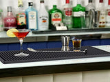 2 Pcs Bar Service Mat Black Waterproof Heat Insulating PVC Bar Countertop Spill Mat 45x30x1cm V1294-YM0512-3118220290311