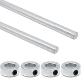 (24 Pack) 5/8" x 36" Zinc Plated Steel Rods and 5/8" Bore Solid Steel Shaft Collars, for Use as an V1258-DP02-C-920