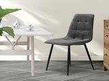 Levede 4x Dining Chairs Kitchen Velvet Grey CH1057-FL-4-GY_NZ