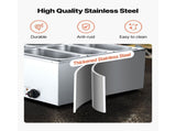 Commercial Food Warmer, 1500W Electric Stainless Steel Steam Food Warmer with Lid, 6-Pan Fast V952-SYSPBWQPTK61338ZN002V3