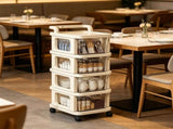 Rolling Storage Cart with Drawers Plastic Storage Drawer Unit on Wheels Mobile Organizer Cart for V1366-AZ2-W-13065