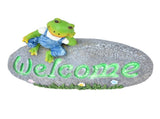 Welcome Frog Statue Luminous Garden Decor Resin Craftwork Patio Yard Lawn Animal Ornament for Indoor V1294-YM0718-3111210480711