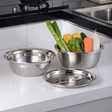 Stainless Steel Basin with Grater 3 in 1 Vegetable Cutter for Kitchen, Vegetable Slicer Grater V1192-AZ-W-16935