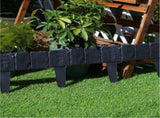 30-pack Black Interlocking Faux Stone Garden Edging Fence - Flexible PVC Flower Bed Border Panel for V888-ELOSUNG56436