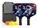 Fiberglass Pickleball Paddle Set of 2 with 4 Balls and Carry Bag - 185g Single Paddle V888-ELOSUNG18529