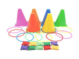 Spelset - 3-in-1 plastic kegel ring toss game - sandbag for kids - garden playset - indoor and V1259-DP01-BO-4