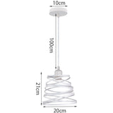 Vintage Metal Cage Pendant Light E27 Retro Industrial Ceiling Light White V1188-MS-527-018