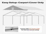 Carport Replacement Canopy, 6 x 3 m Potable Garage Tent Top Tarp, UV-Resistant & Waterproof Car V952-CKPB10X20FTHHVXKO001V0