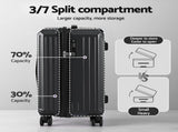 Wanderlite 20" Trunk Luggage Suitcase Travel Carry On TSA Lock Black LUG-ABS-TRUK01-20-BK