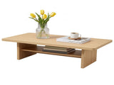 Artiss Coffee Table 110cm Center Table with 2-Tier Open Storage Shelf Wood FUR-S-COF13-WD