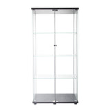 164cm Glass Display Cabinet 2 Doors DBOX1002-4-D-BK