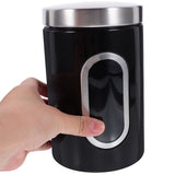 Black Stainless Steel Airtight Tea Canister Set for Household Use 3Pcs V1366-AZ2-W-18745