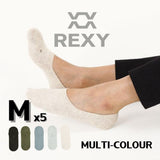 5X Rexy Daily No Show Ankle Socks Medium Non-Slip Breathable MULTI COLOUR V274-GM-RXCNOS-M5-MUT