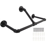 22in Industrial Pipe Clothing Display Rack Wall Mounted Clothes Rack Hanger Iron Clothes Hanging Rod V1294-YM0717-3114220075011