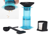 Coffee Press Portable Coffee Maker Household Press Drip Coffee Machine with 400Pcs Filter PaperBlue V1294-YM0901-3118210019012